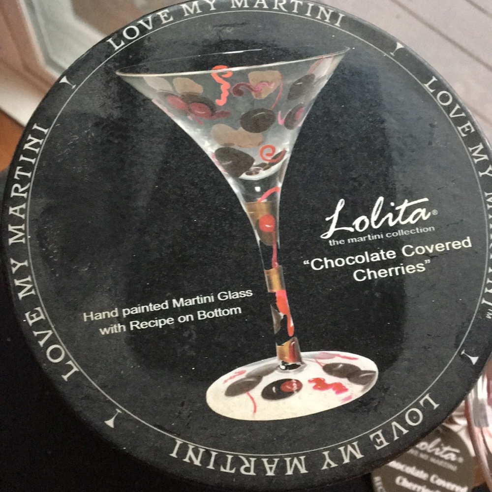 Lolita hand painted martini glass